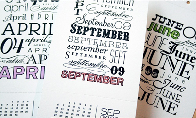 Typography Calendar